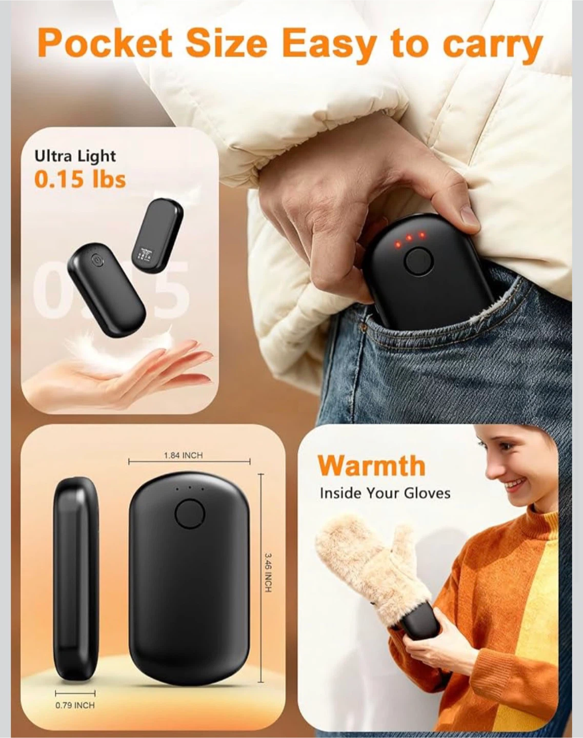 2-in-1 Magnetic Rechargeable Hand Warmers - photo 4