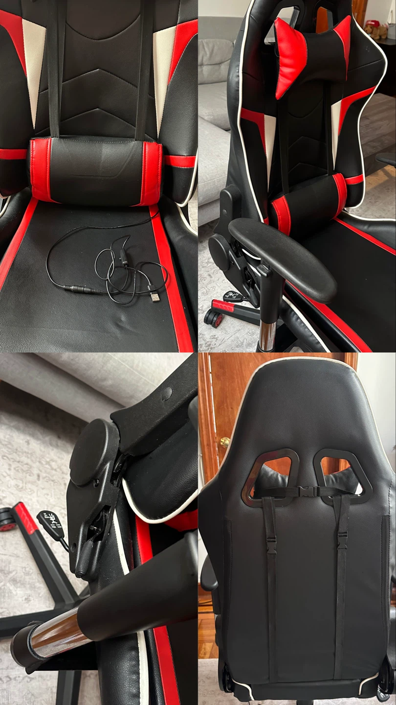 Black, Red, and White Gaming Chair