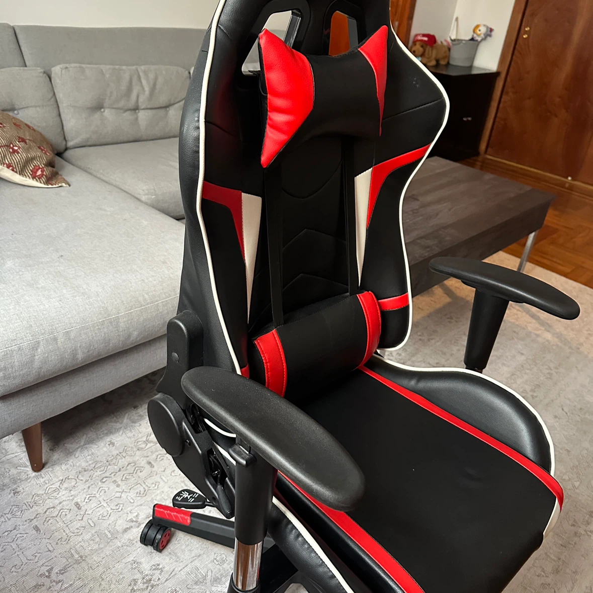Black, Red, and White Gaming Chair - photo 4
