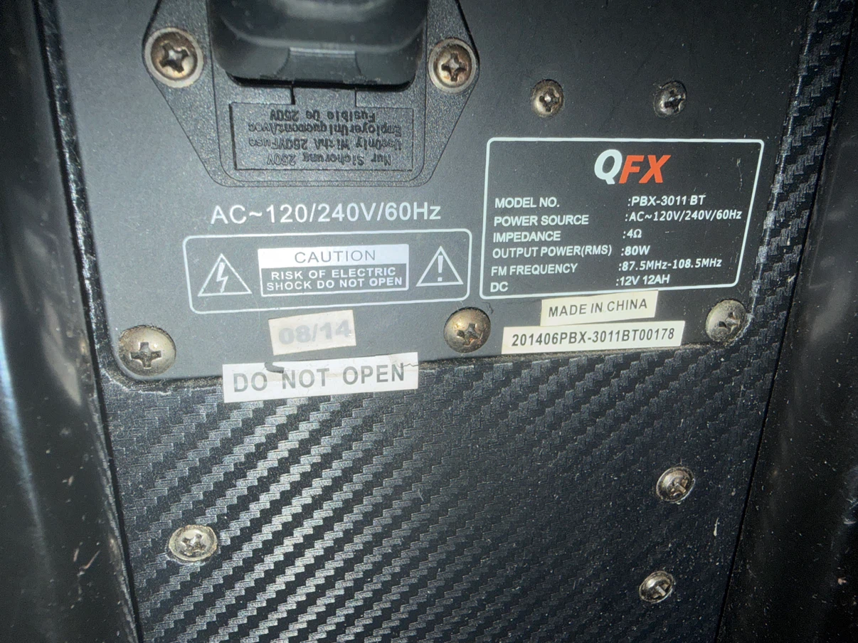 QFX PBX-3011BT Portable PA Speaker System - photo 4