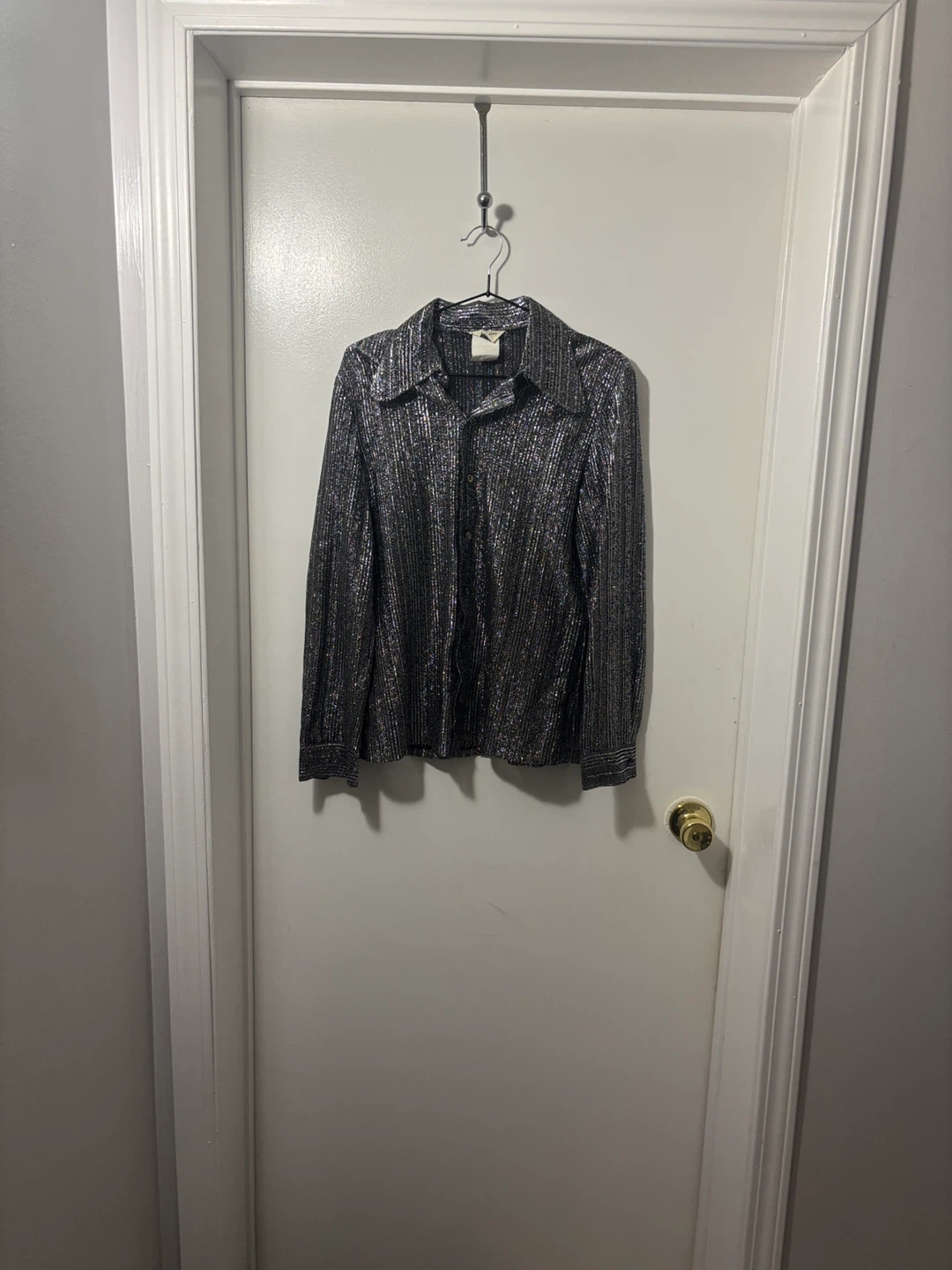 Vintage Dorothy Korby Silver Metallic Shirt