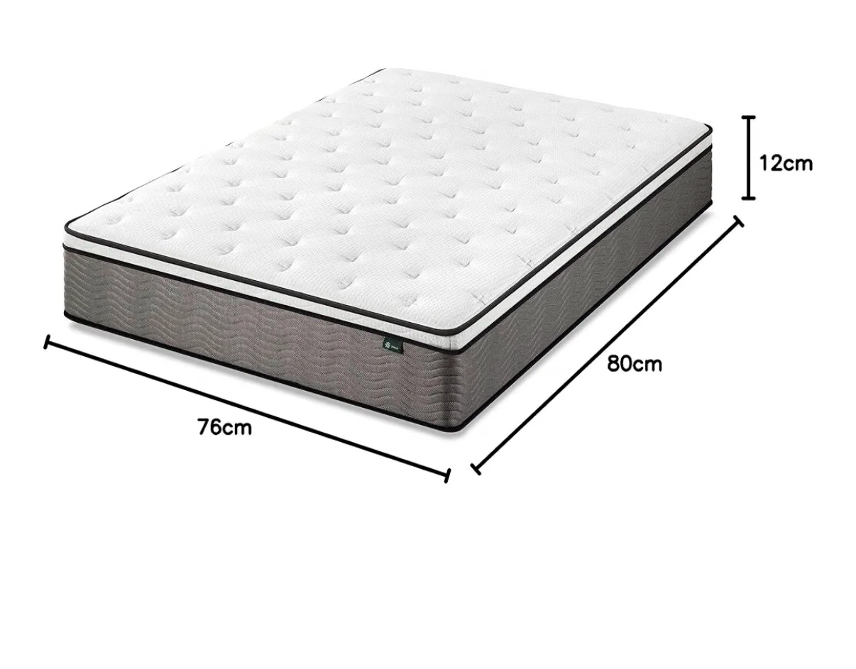 12” King Size Mattress with king wedge pillow