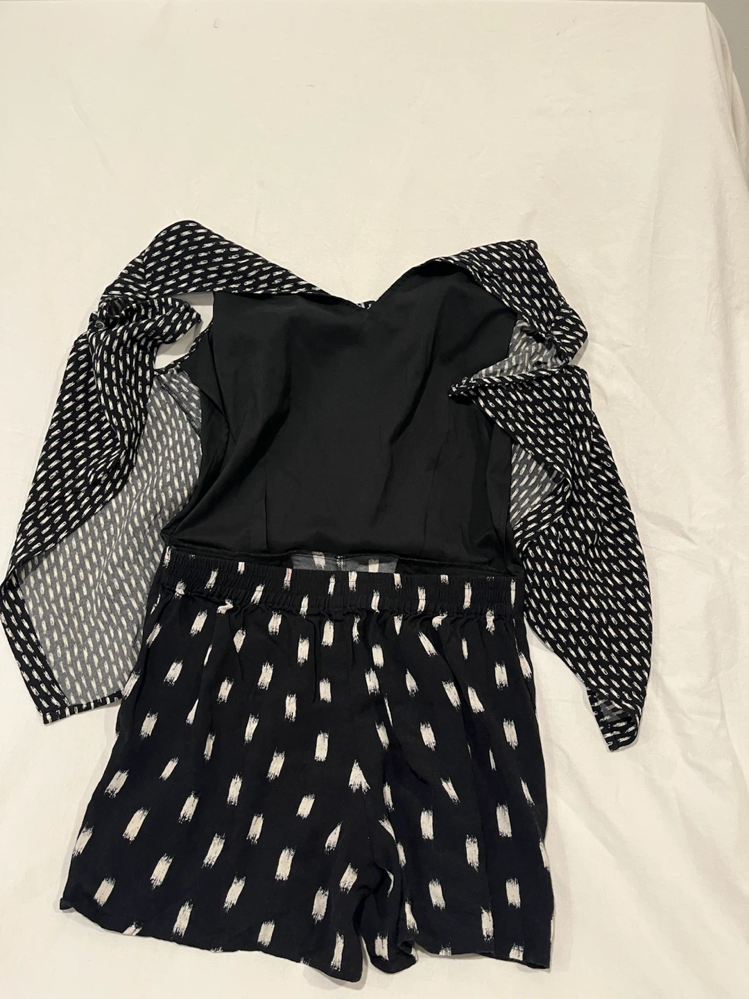 Madewell Black and White Printed Romper - photo 5