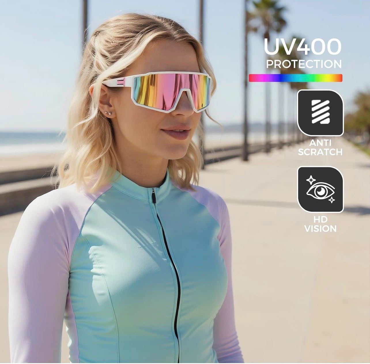 Sporty Polarized Sunglasses with UV400 Protection - photo 2