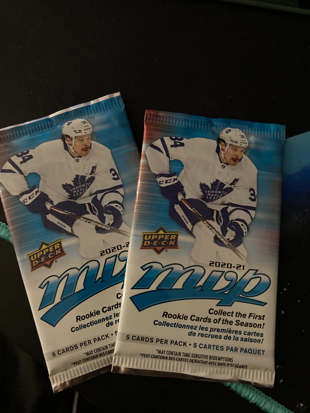 2 Packs of 2020-21 Upper Deck MVP Hockey Cards