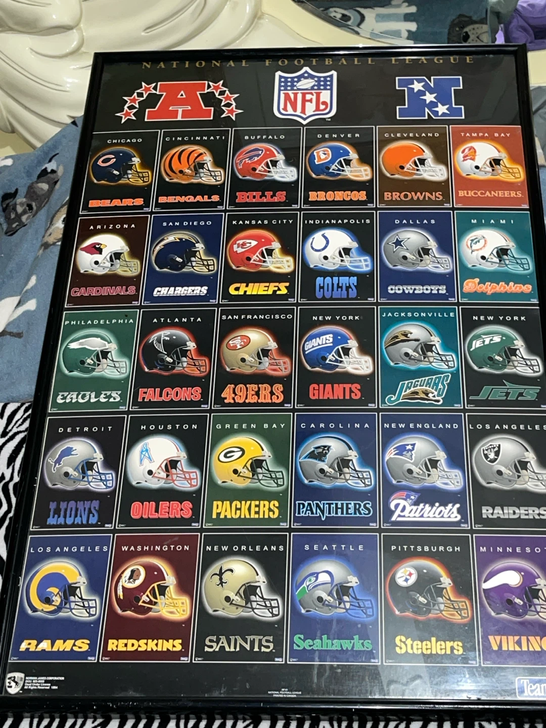 Vintage 1994 NFL Football Helmet Poster - photo 4