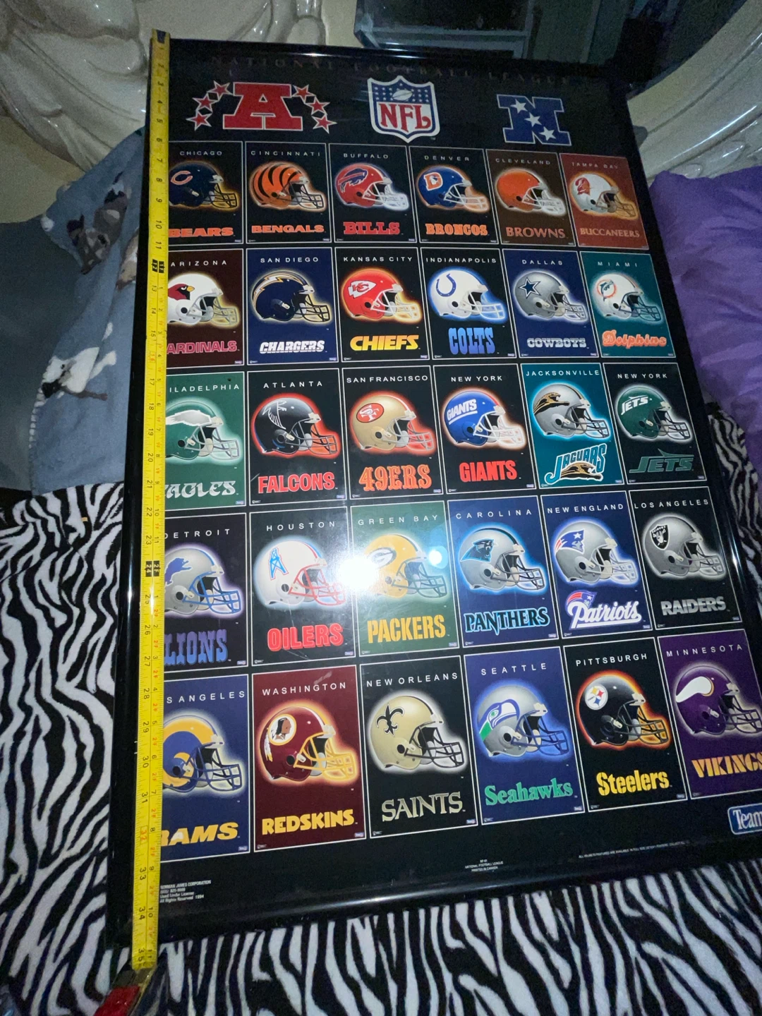 Vintage 1994 NFL Football Helmet Poster