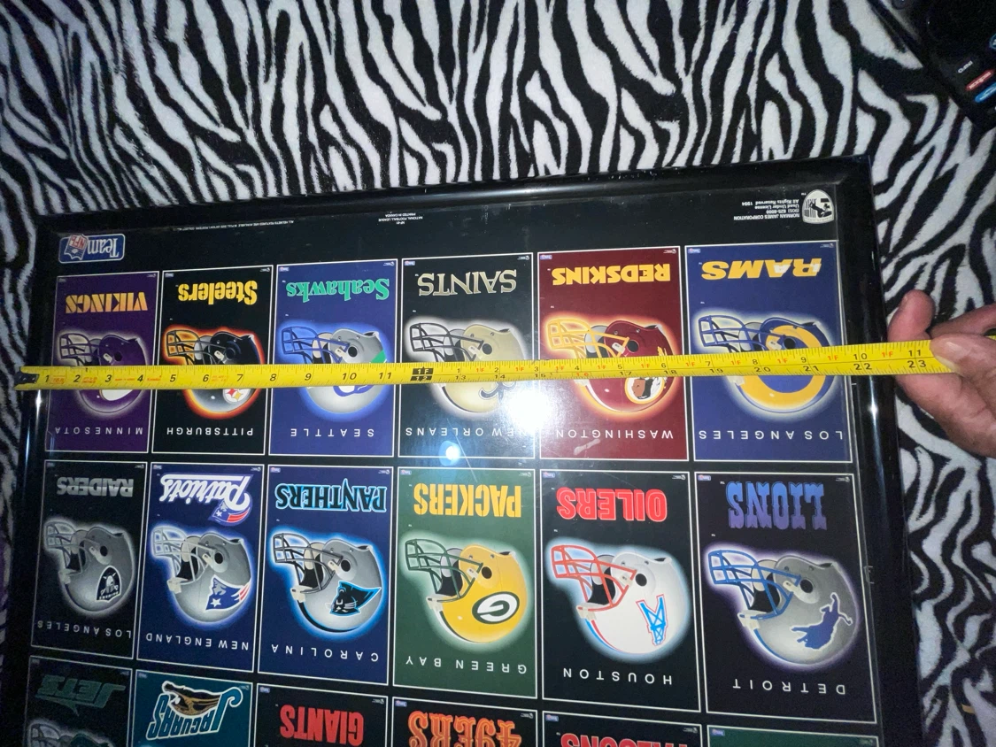 Vintage 1994 NFL Football Helmet Poster - photo 3