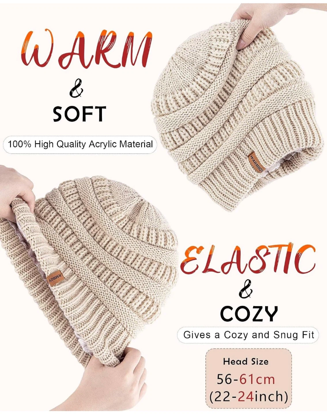 Satin-Lined Ribbed Beanie - photo 3