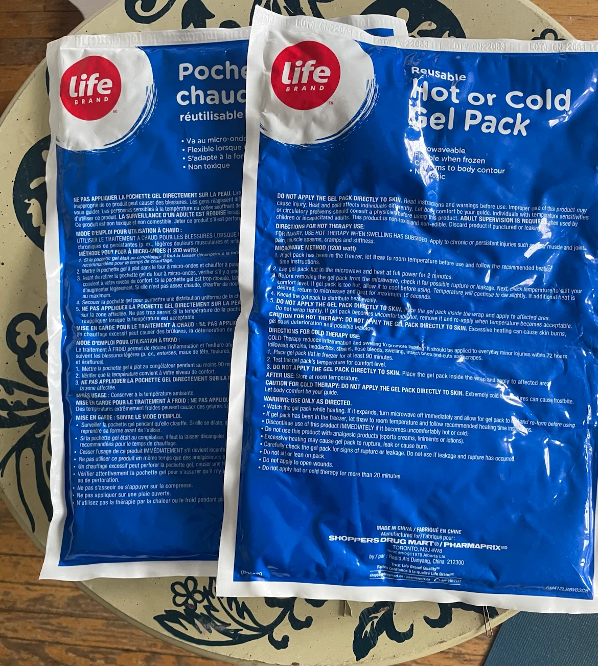 Hot or Cold Gel Packs -Free