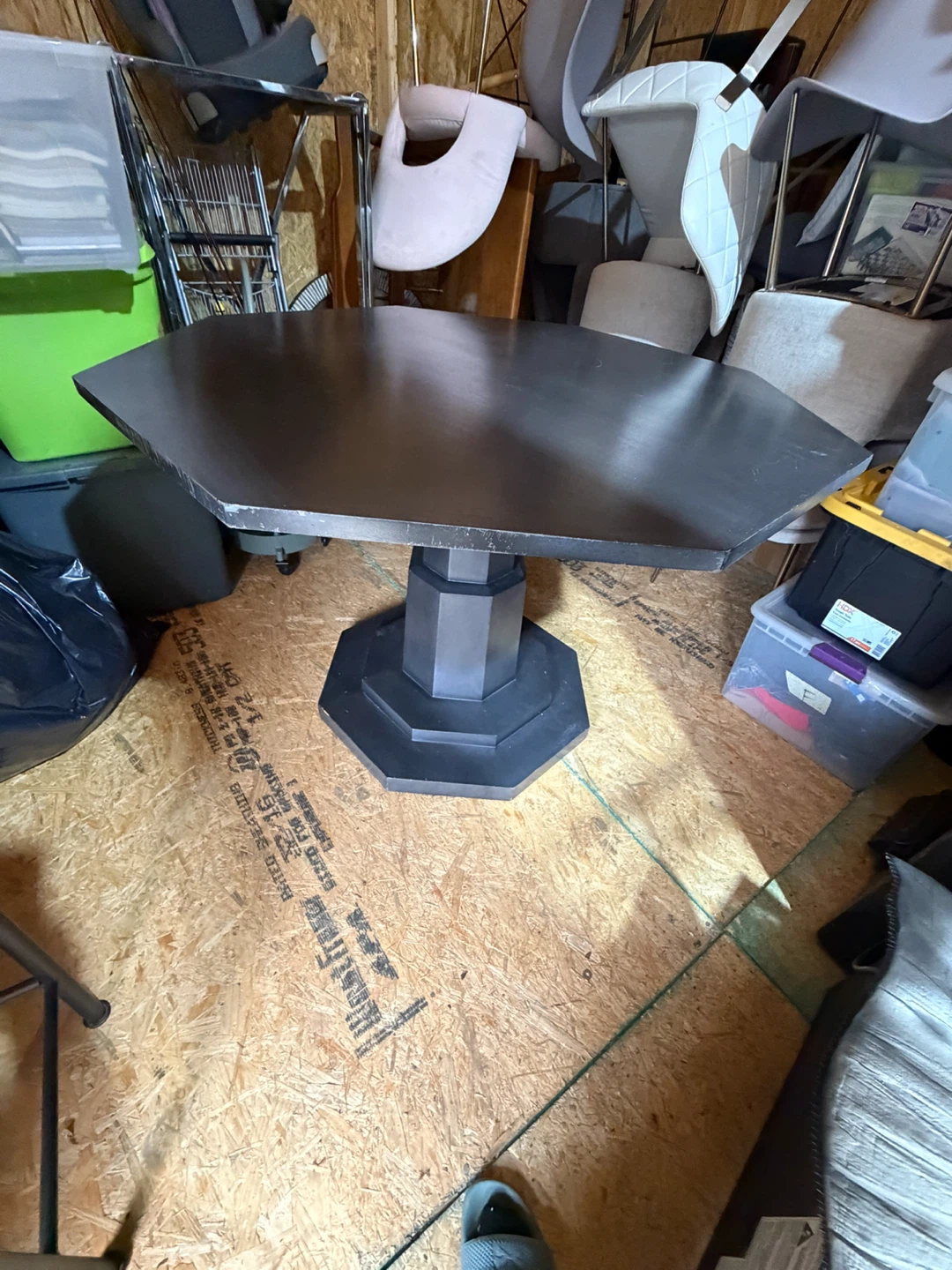 Black Octagonal Pedestal Table