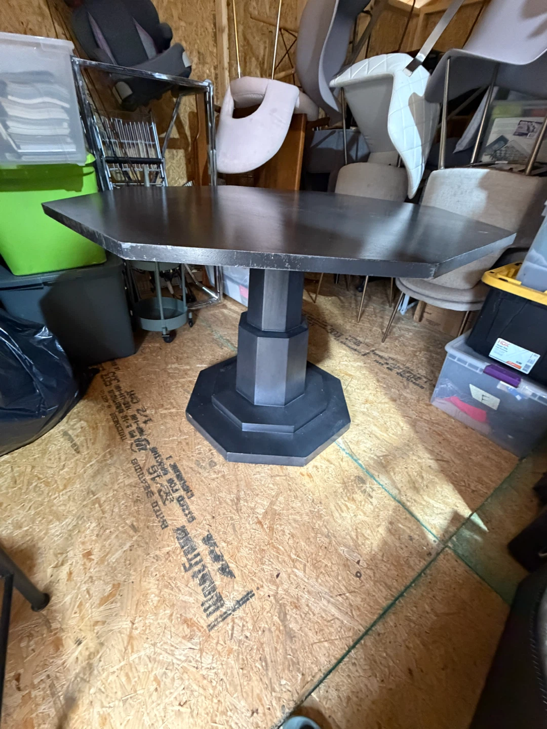 Black Octagonal Pedestal Table - photo 2