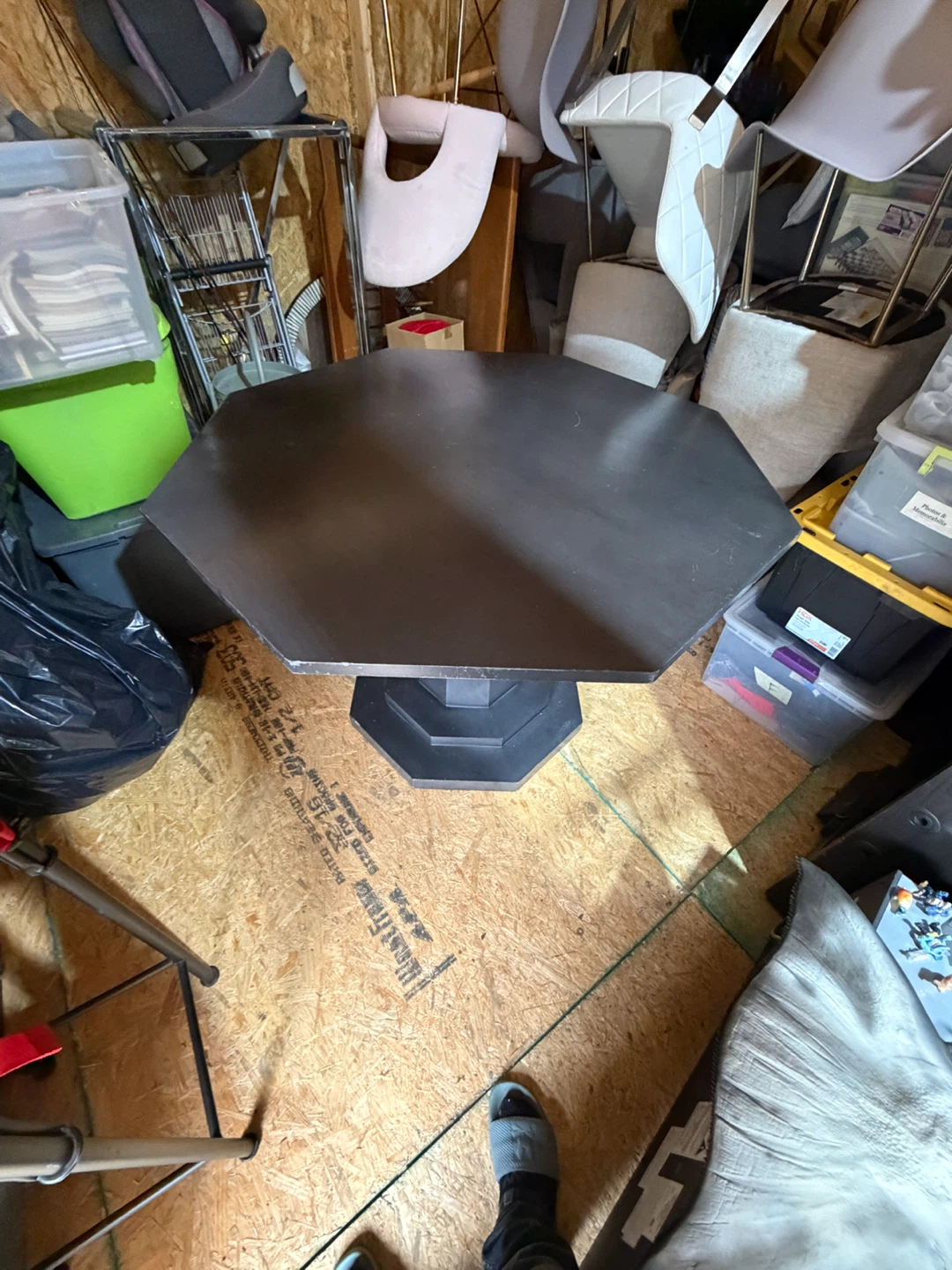 Black Octagonal Pedestal Table - photo 3