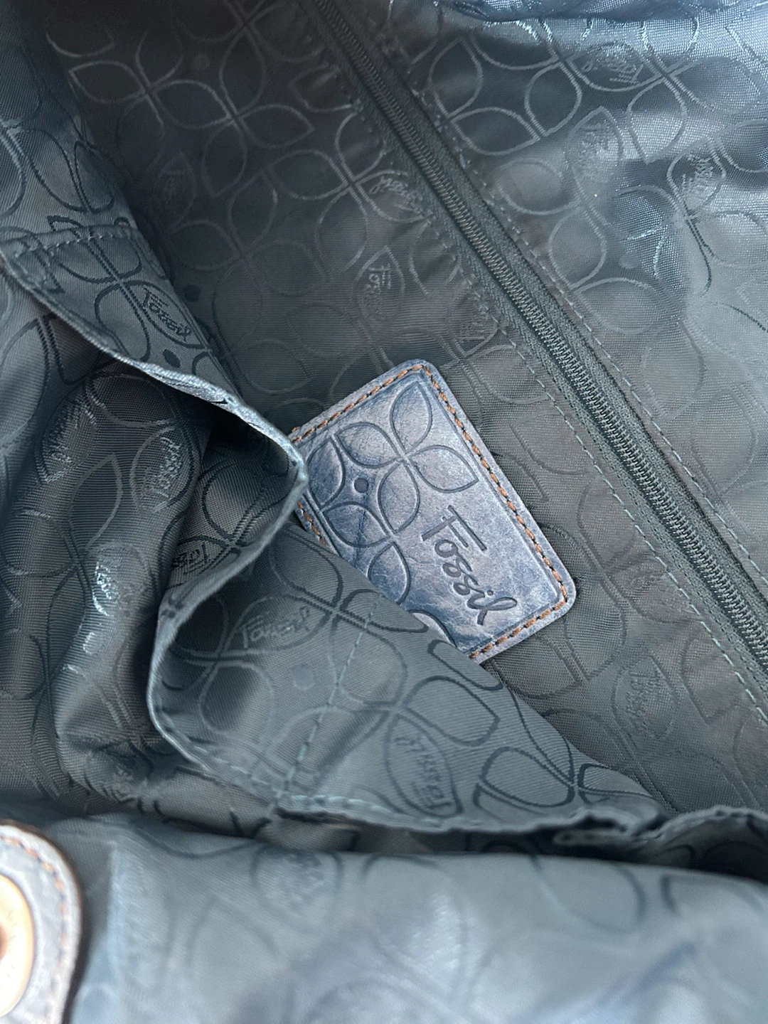 Fossil Blue Leather Shoulder Bag - photo 5