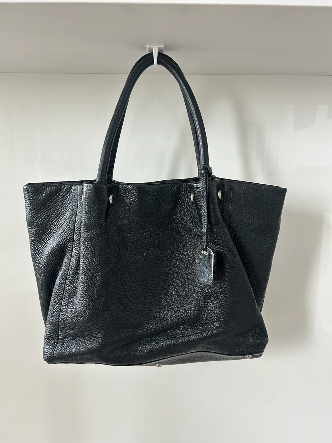 Furla Black Leather Tote Bag
