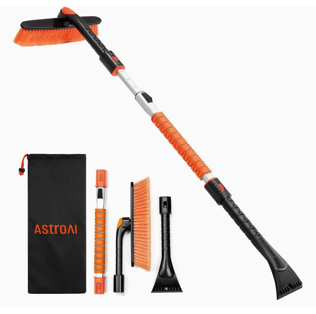 Snow Brush for Car 47.2" Extendable Ice Scraper Windshield-2 set