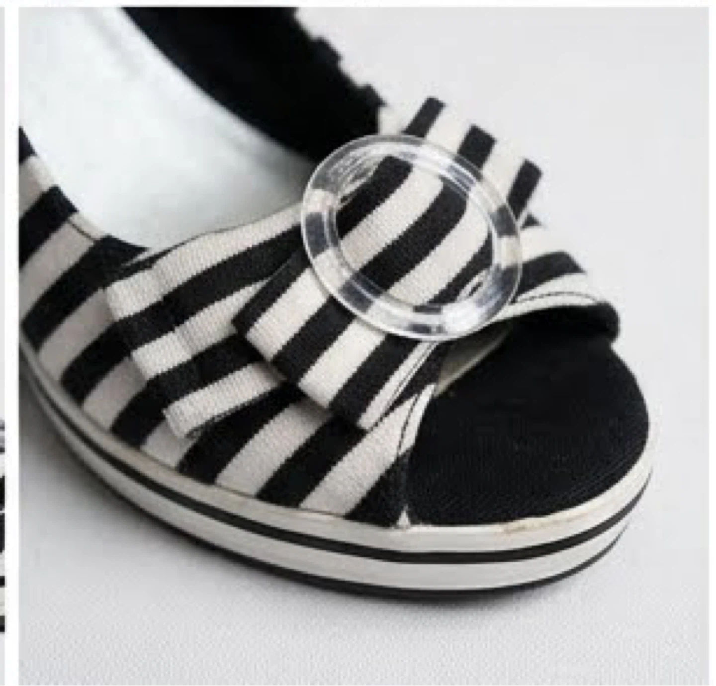 Bravo Browns Nautical Striped Wedge Slingbacks | Size 37 - photo 5