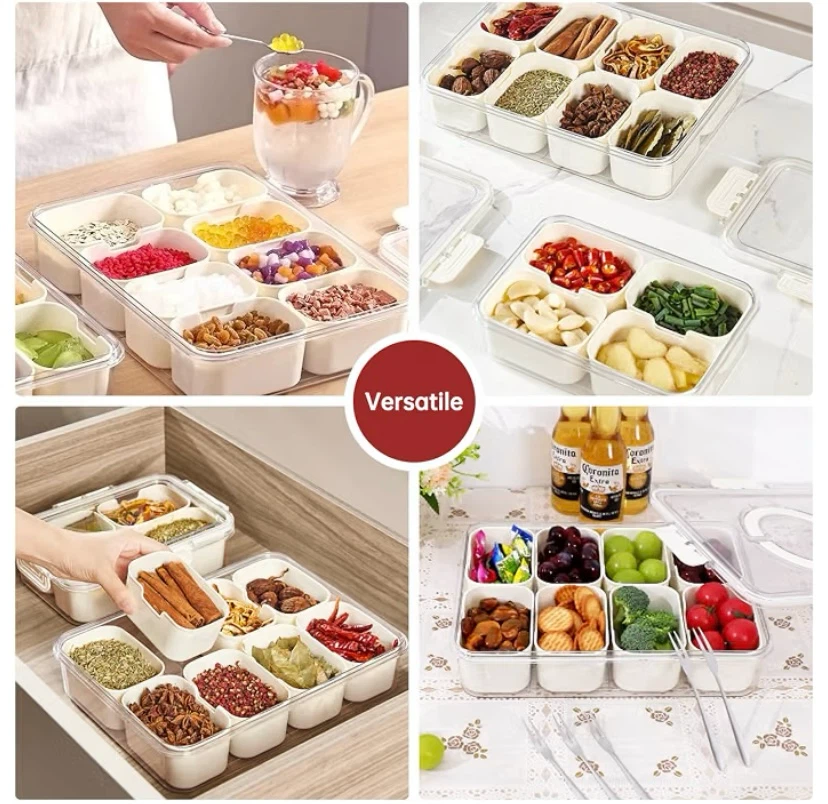 New Divided Serving Tray with Lid,Snack Box - photo 4
