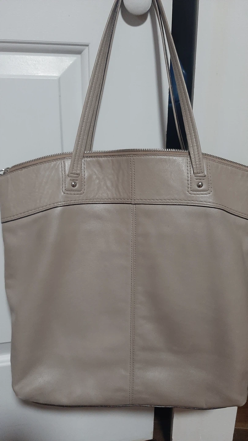 Coach Beige Leather Tote Bag