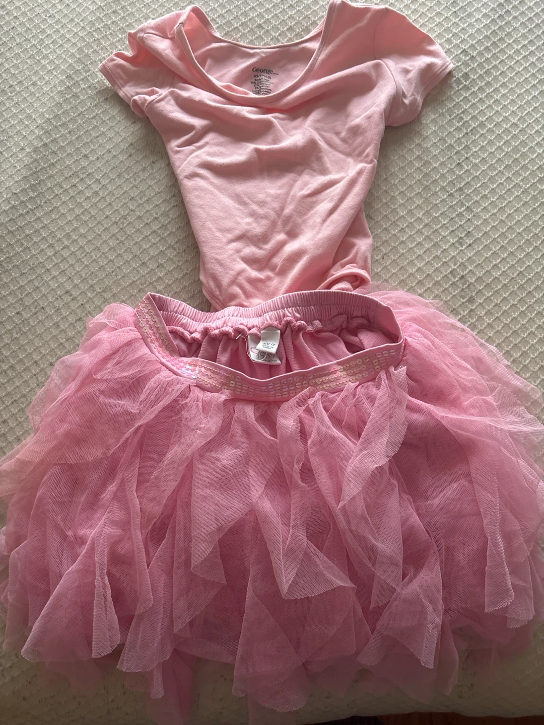 Pink Ballet Leotard and Children's Place Tutu Set