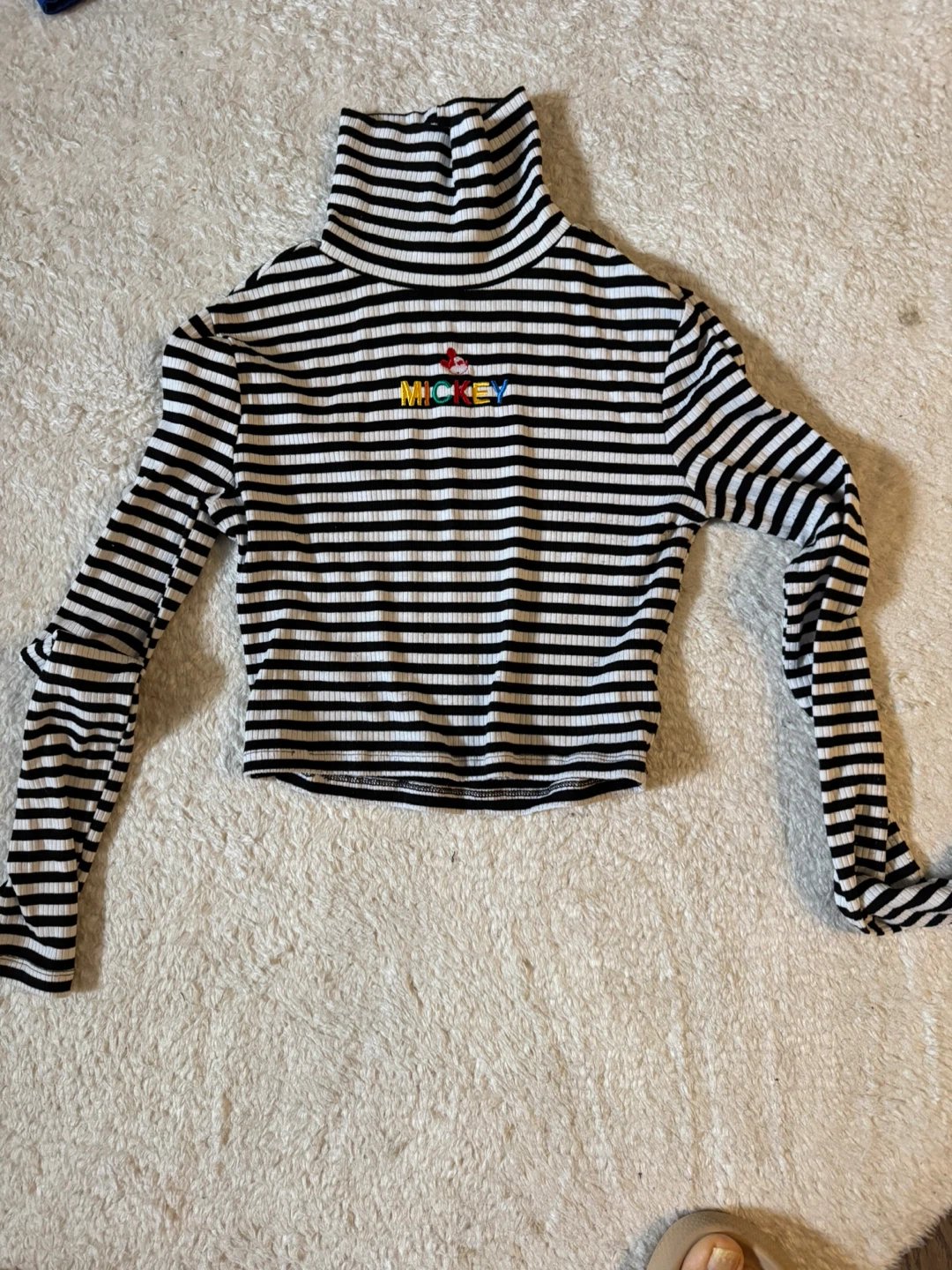 Disney Mickey Mouse Striped Turtleneck Top