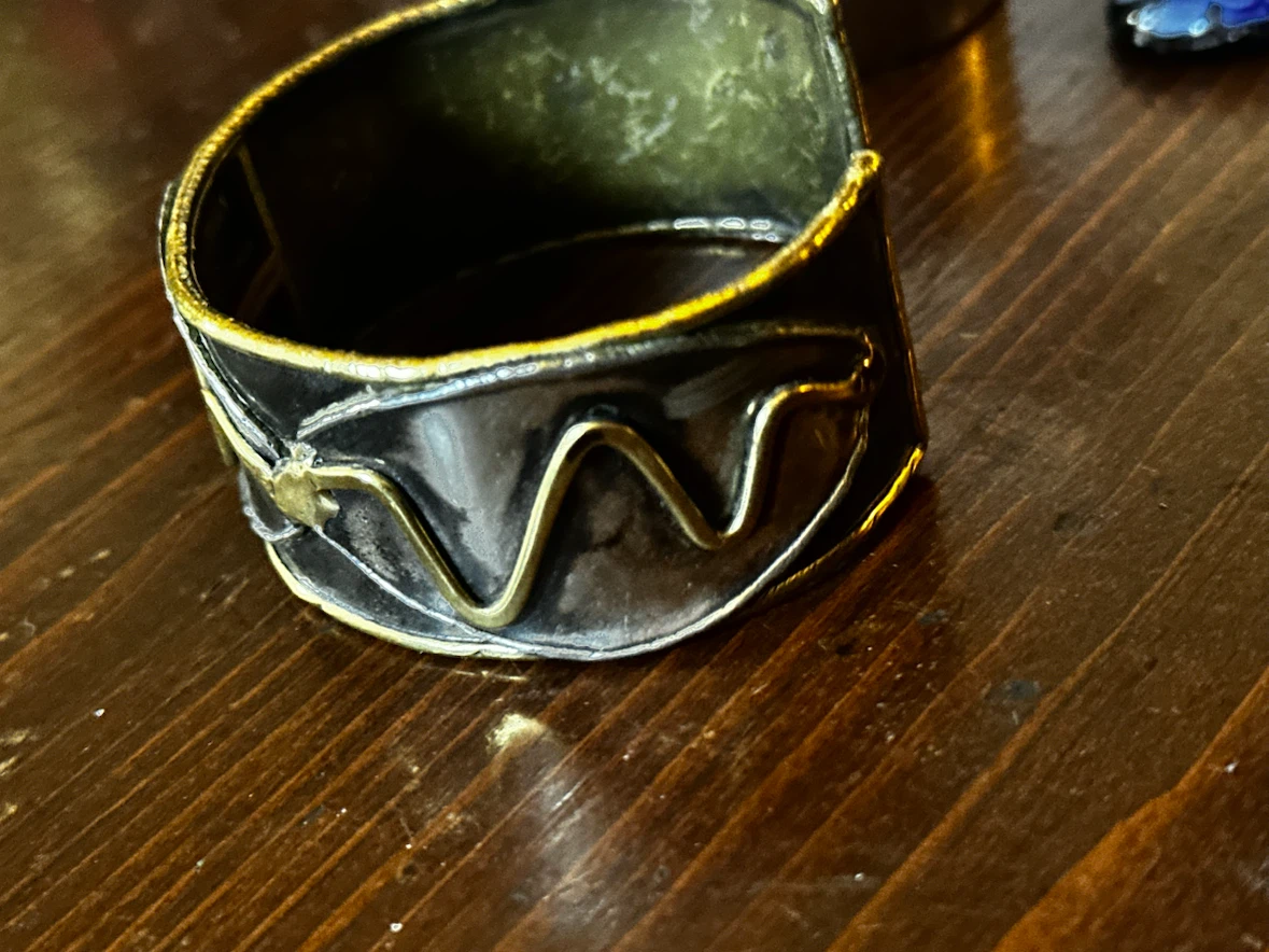 Vintage Authentic African Metal Cuff - photo 3