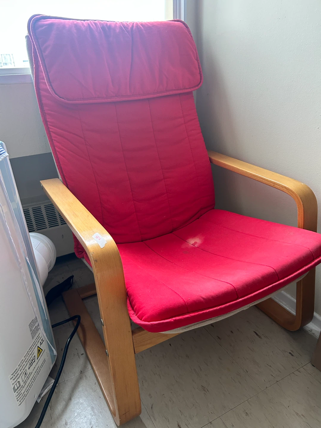 Lounge Armchair with Red Cushion
