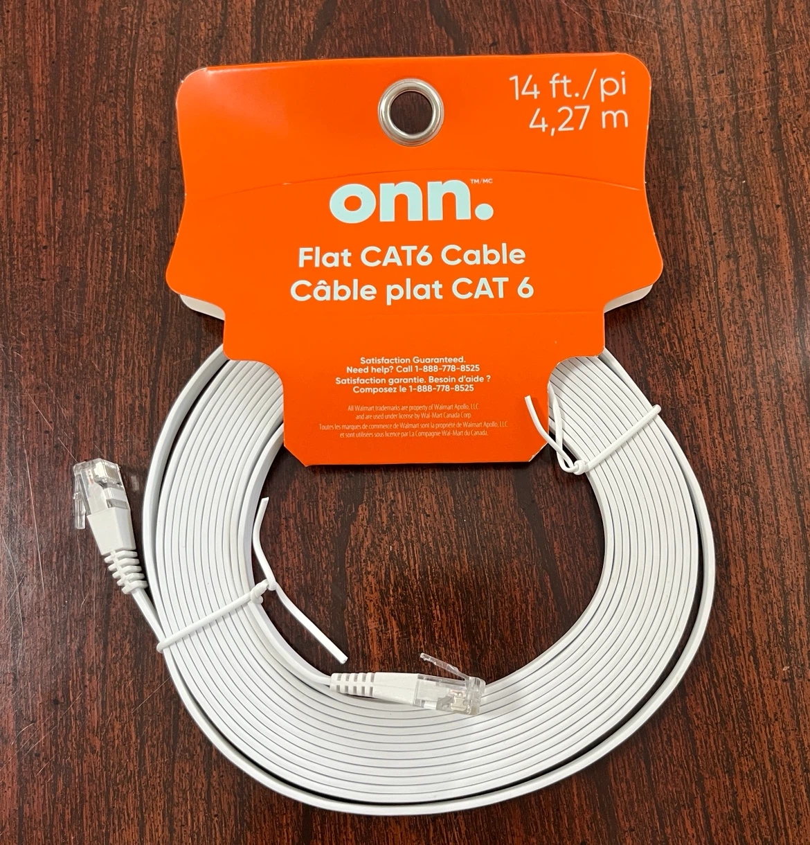 Onn. Flat CAT6 Cable 14 ft