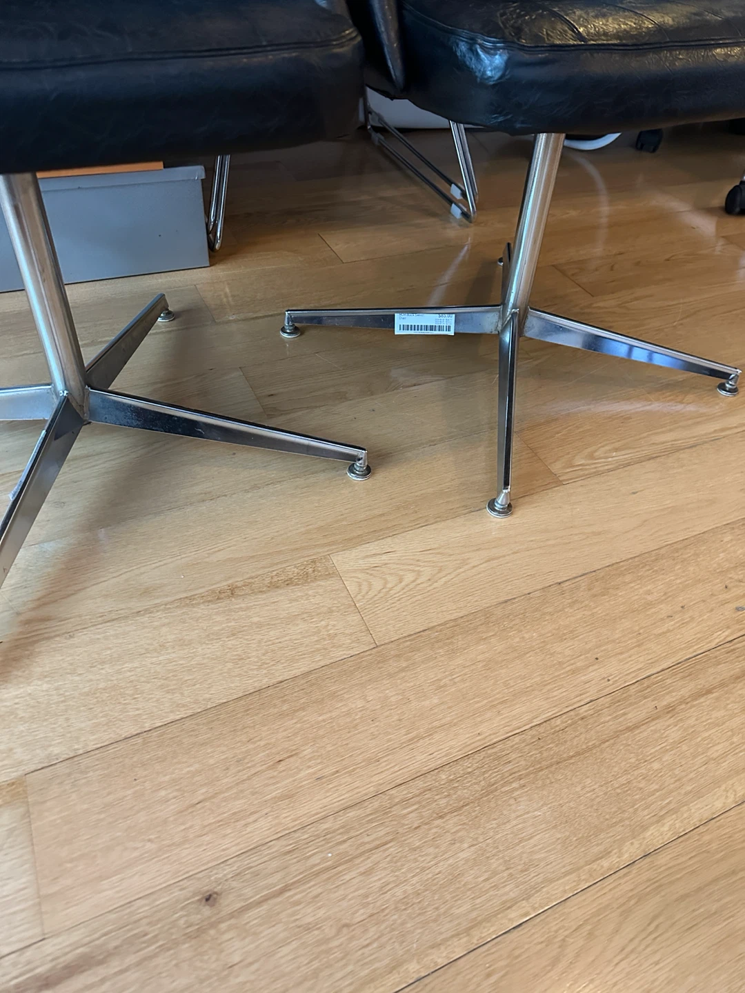 2 VINTAGE MCM CHROME VINYL CHAIRS DINING DESK SIDE OFFICE - photo 5