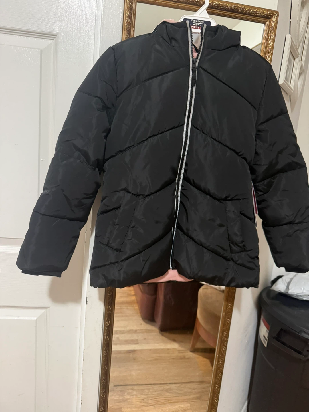 Pink Platinum Girls Black Winter Jacket