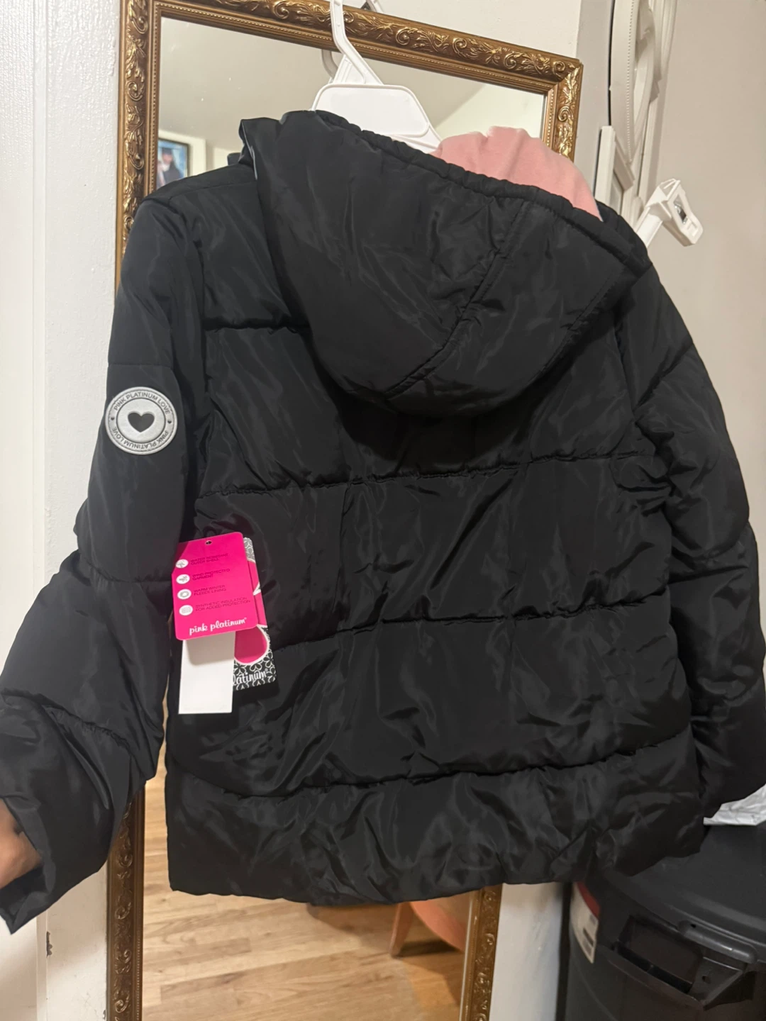 Pink Platinum Girls Black Winter Jacket - photo 4
