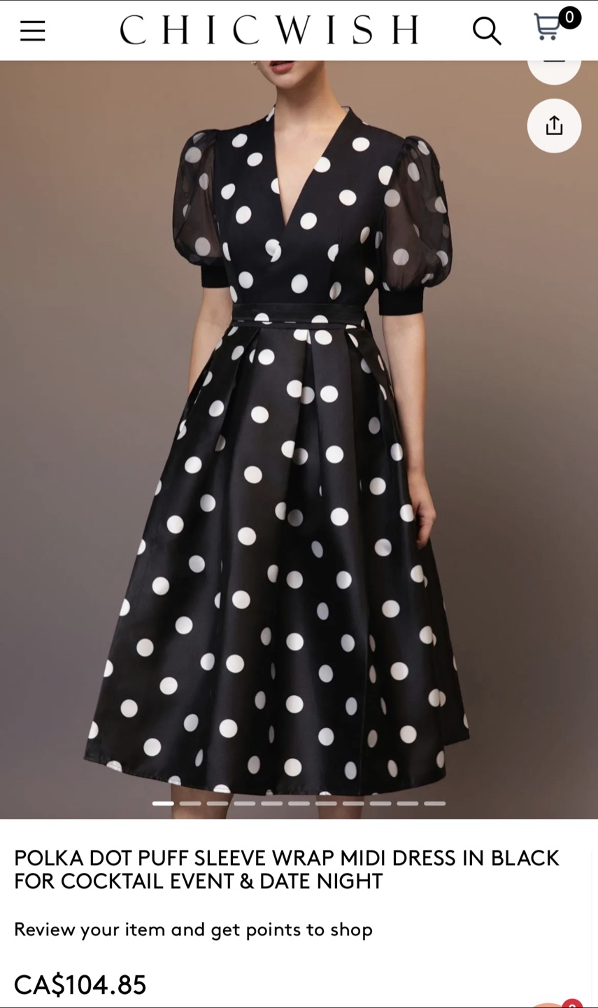 New with Tag: Chicwish Polka Dot Puff Sleeve Wrap Midi Dress - photo 2
