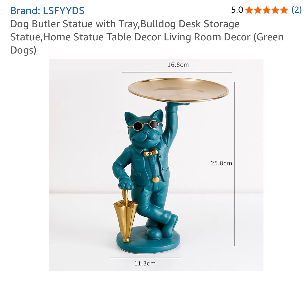 LSFYYDS Dog Butler Statue with Tray - photo 3