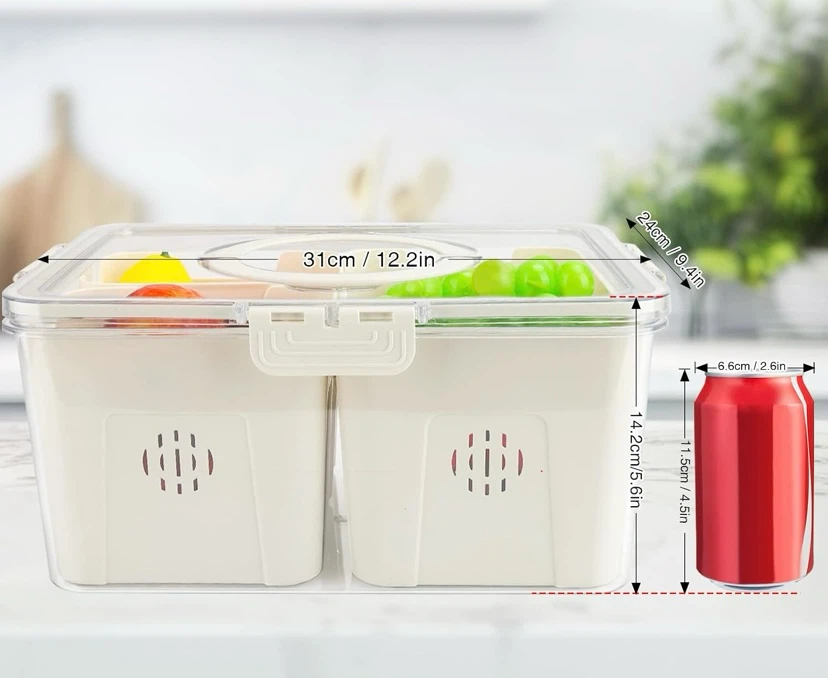 Portable  Food Storage Container with 4 Removable Strainers - photo 2