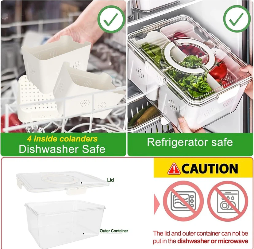 Portable  Food Storage Container with 4 Removable Strainers - photo 3