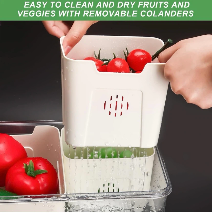 Portable  Food Storage Container with 4 Removable Strainers - photo 5