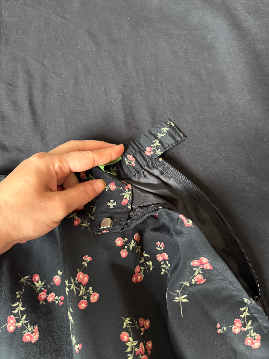 Black floral print skirt - photo 3