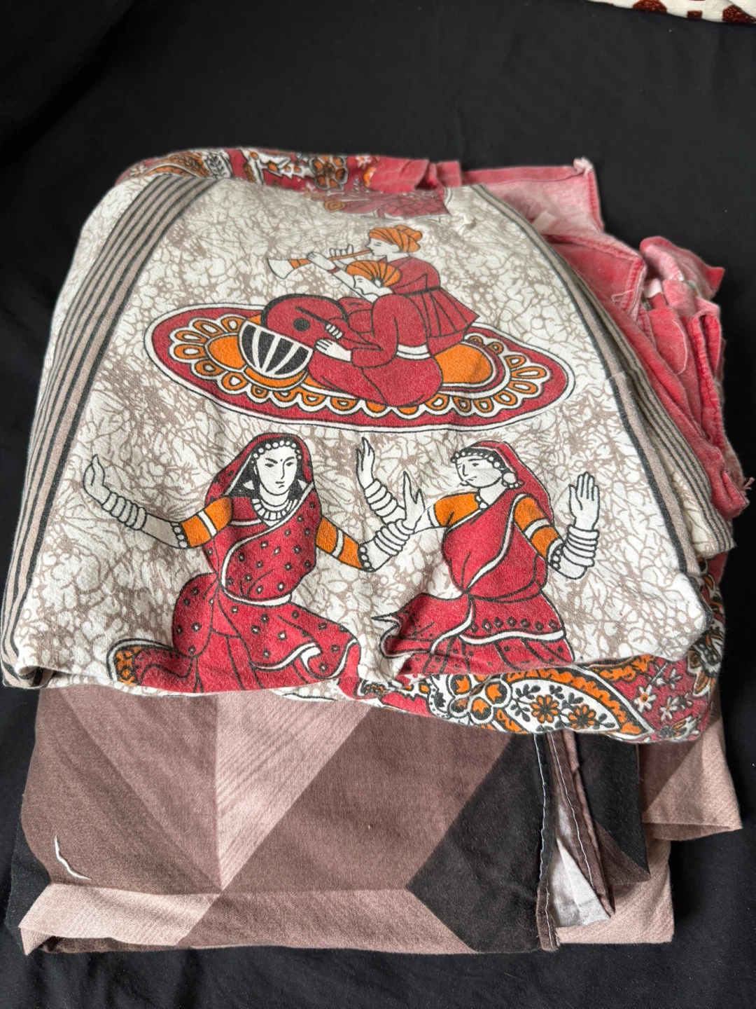 Two Traditional Indian Print Fabric