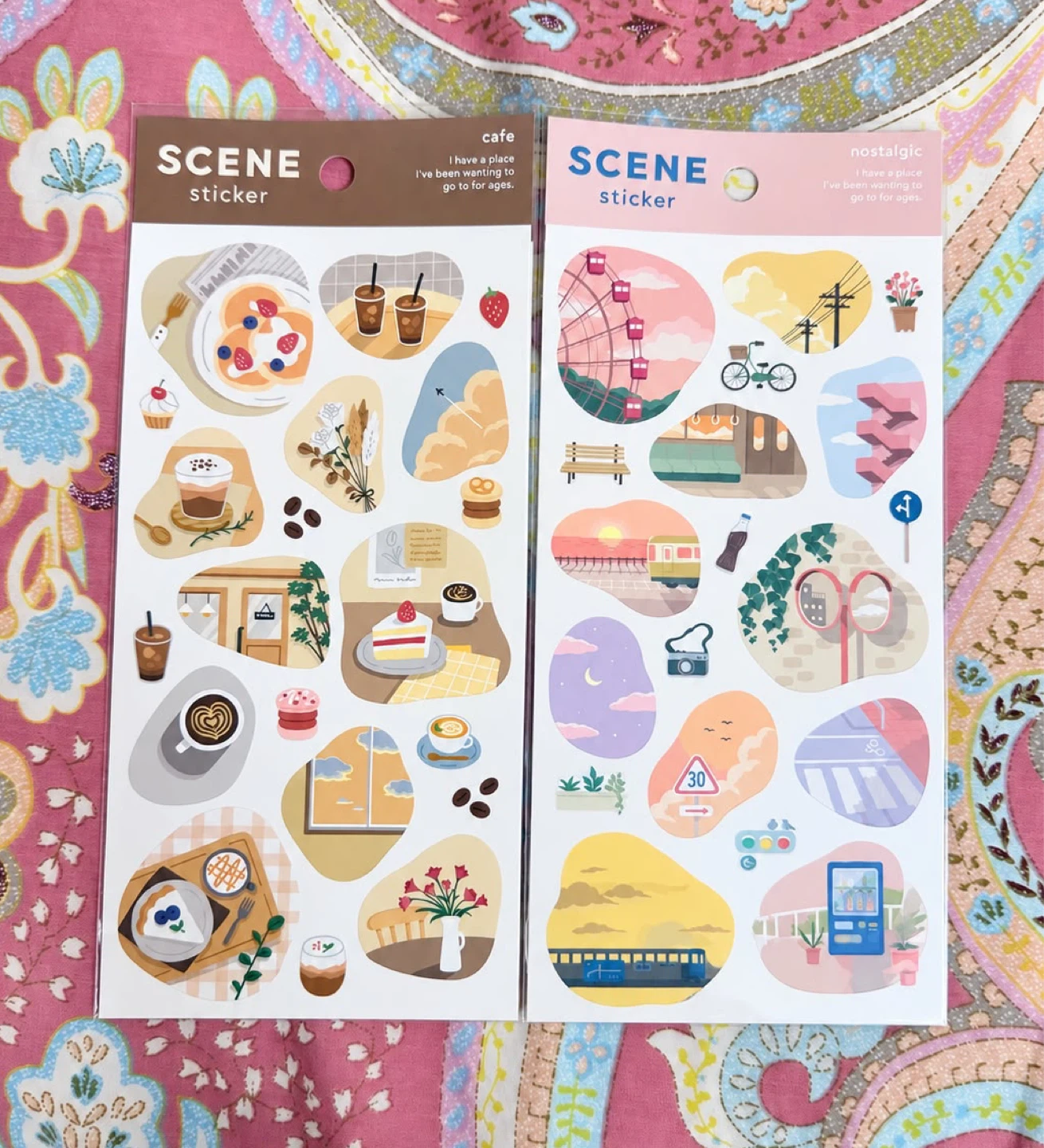 Set of 2 - Scene Cafe and Nostalgic stickers