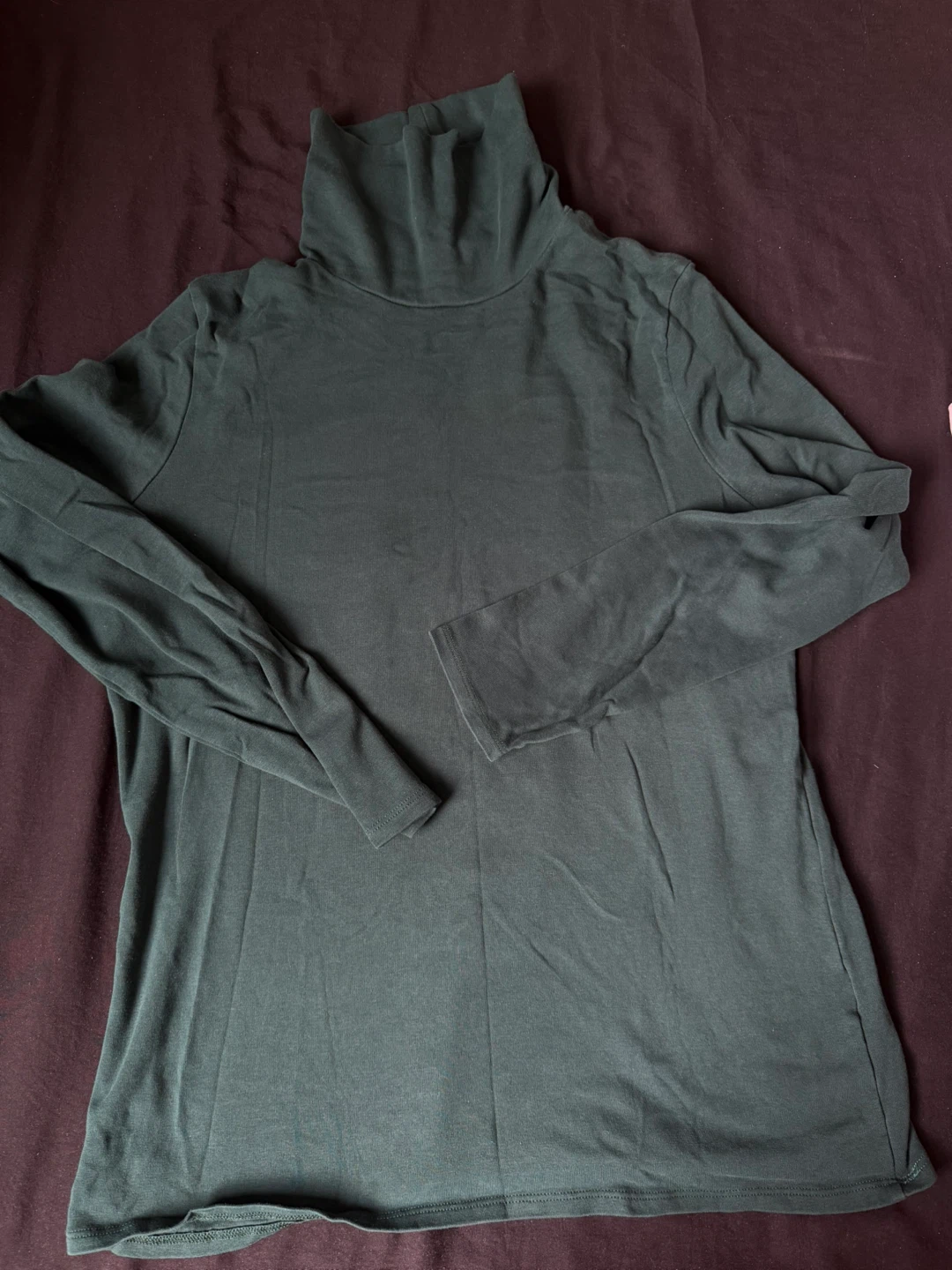 Dark Green Turtleneck Top