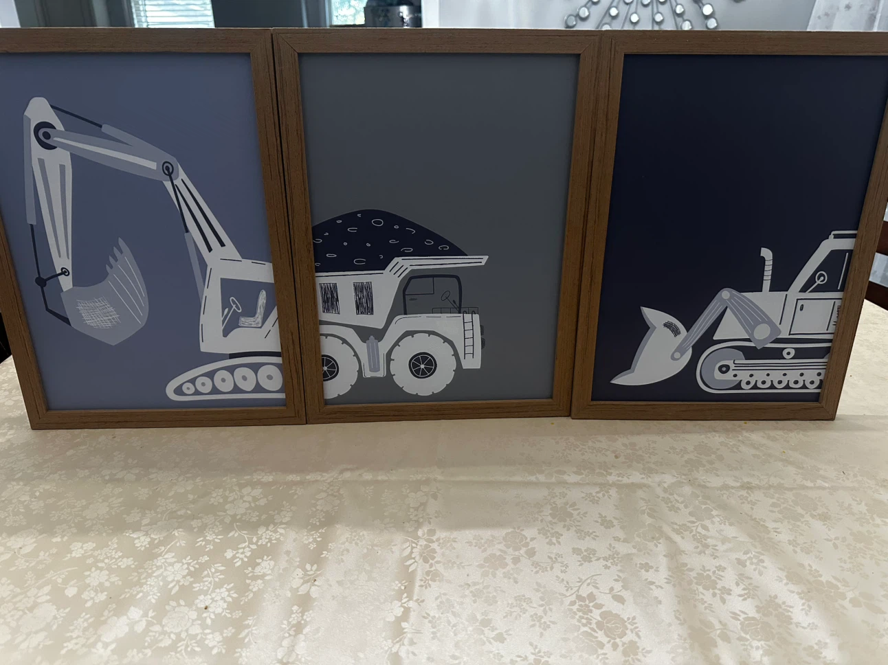 Set of 3 Construction Vehicle Wall Art Prints