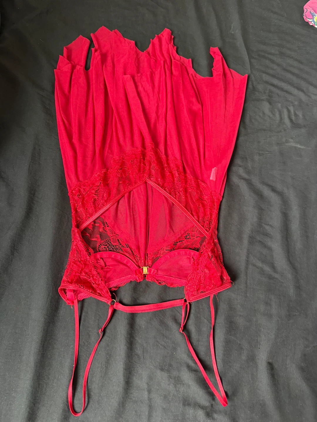 Red lace babydoll - photo 3