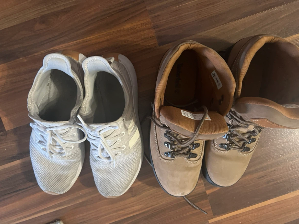 Adidas Sneakers and Timberland Boots