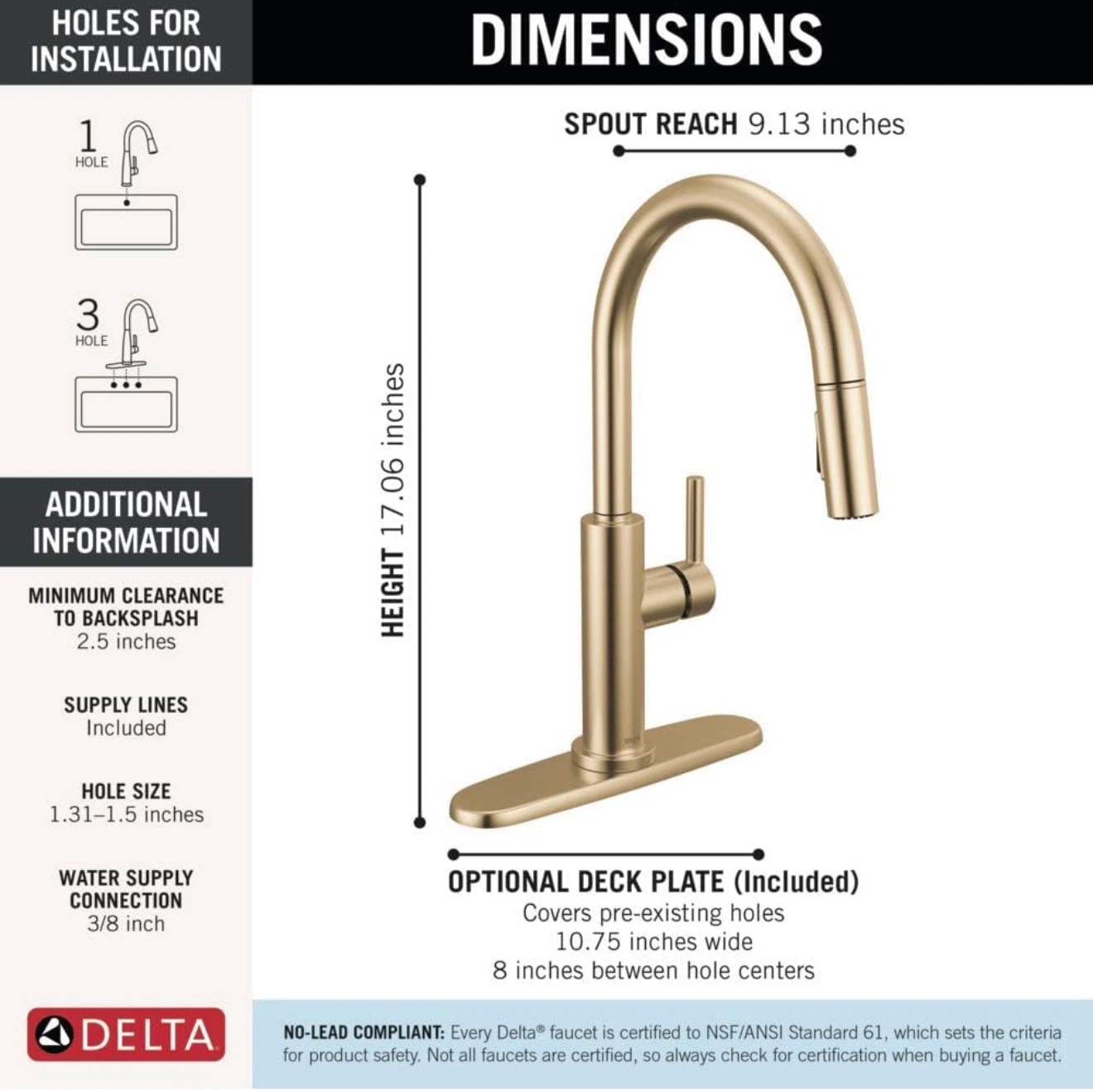 Delta 19867LF-CZ  Kitchen Faucet in Champagne Bronze