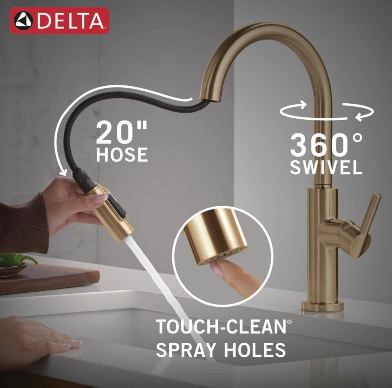 Delta 19867LF-CZ  Kitchen Faucet in Champagne Bronze - photo 5