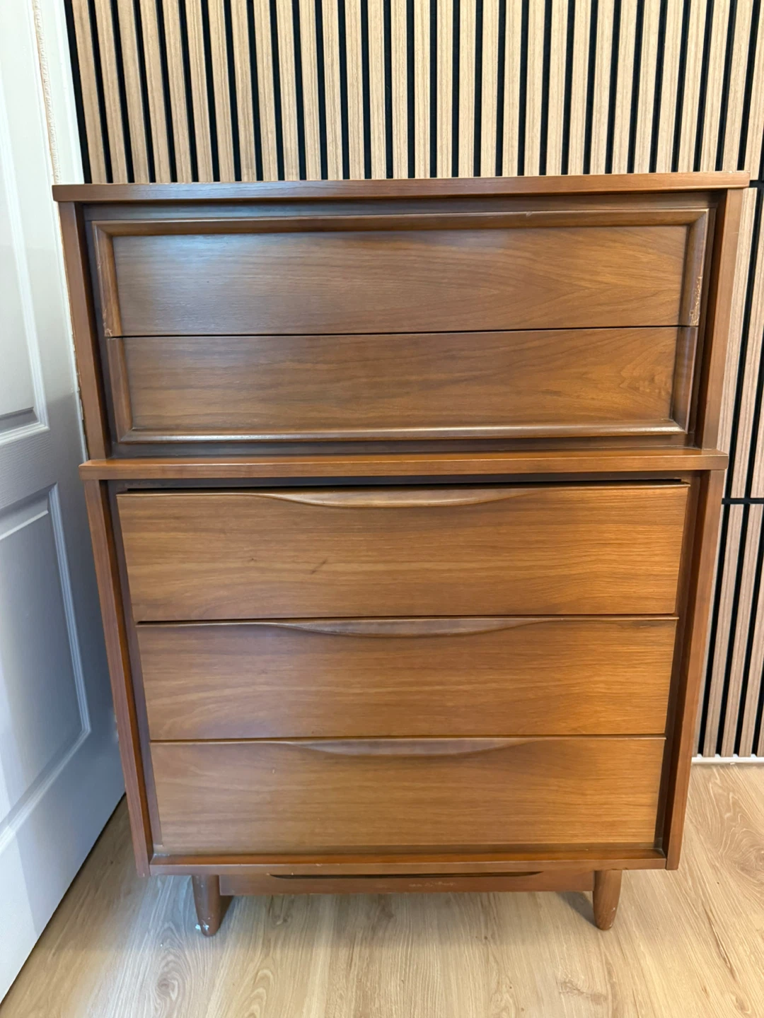 MCM Wooden 5 Drawer Tallboy Dresser