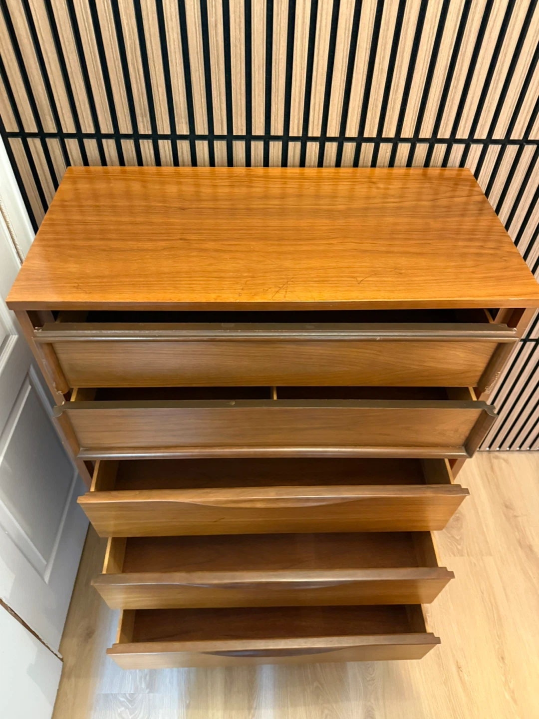 MCM Wooden 5 Drawer Tallboy Dresser - photo 5