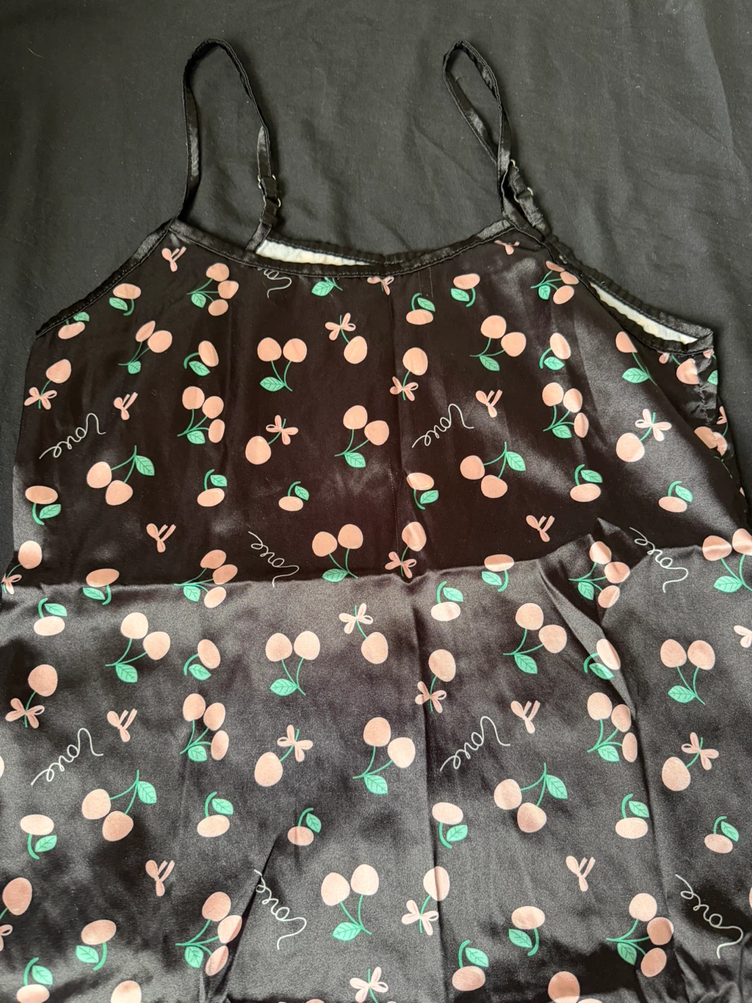 Black Cherry Print Satin Nightdress - photo 2