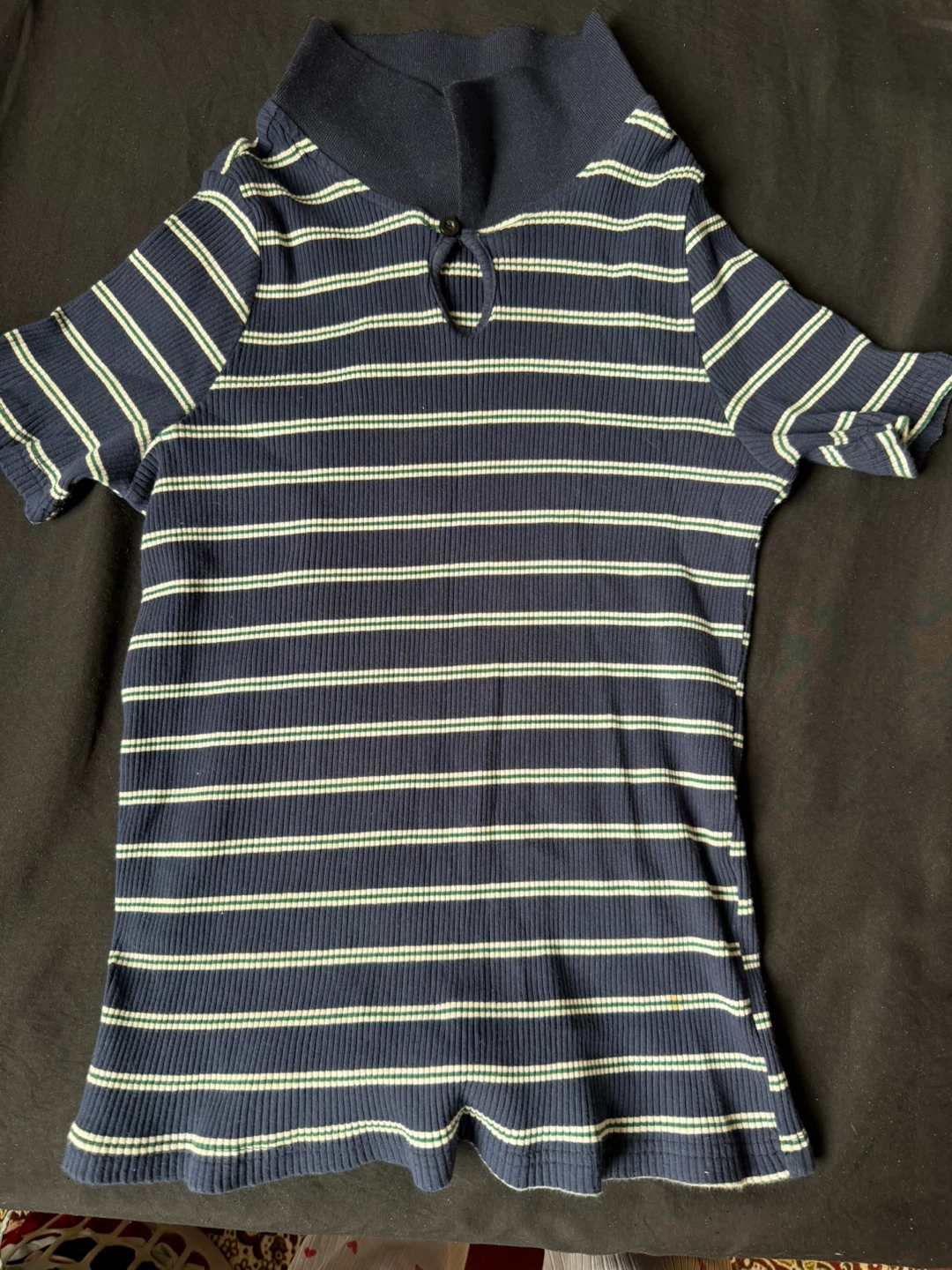 Striped Mock Neck Top