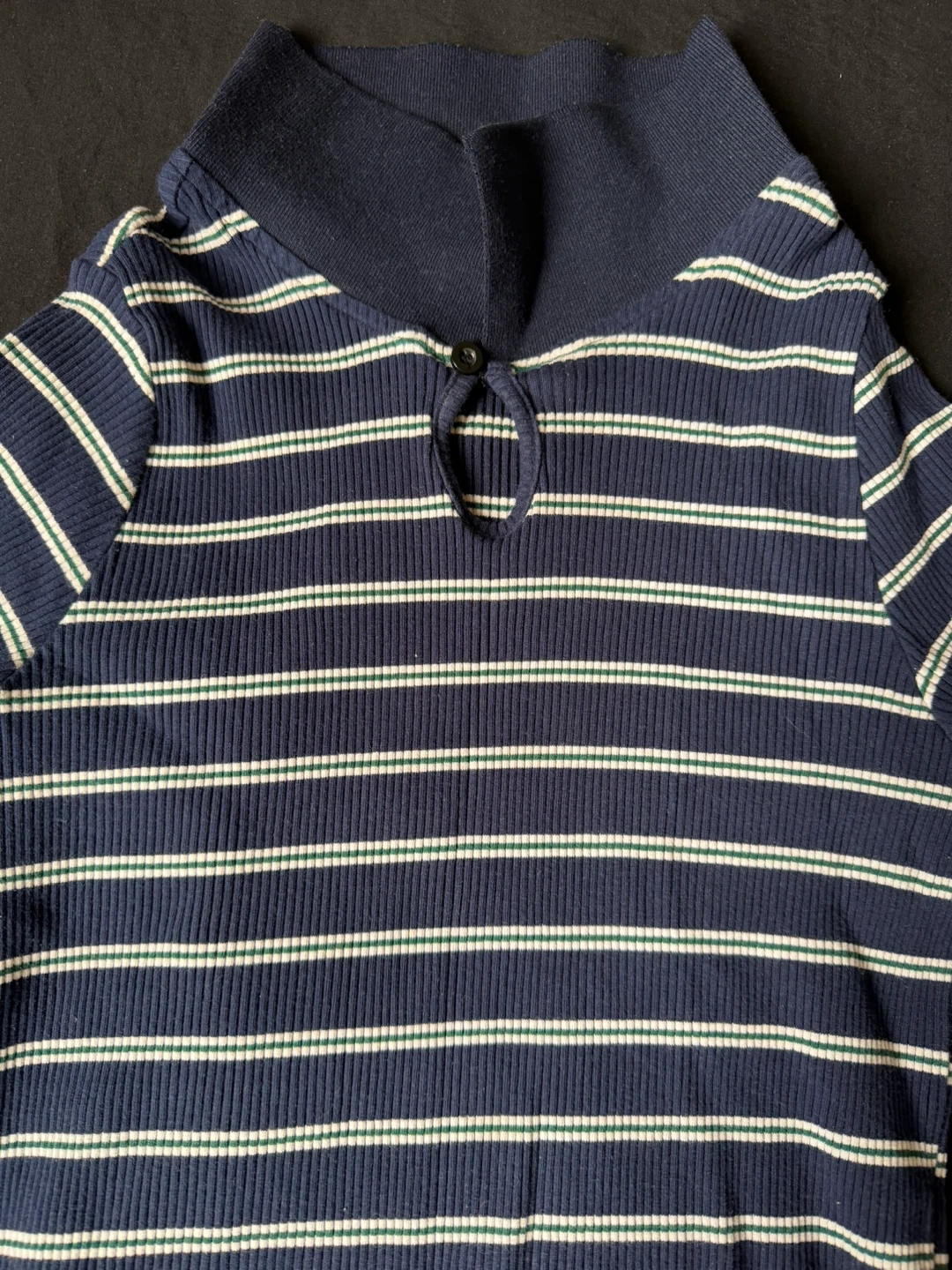 Striped Mock Neck Top - photo 2